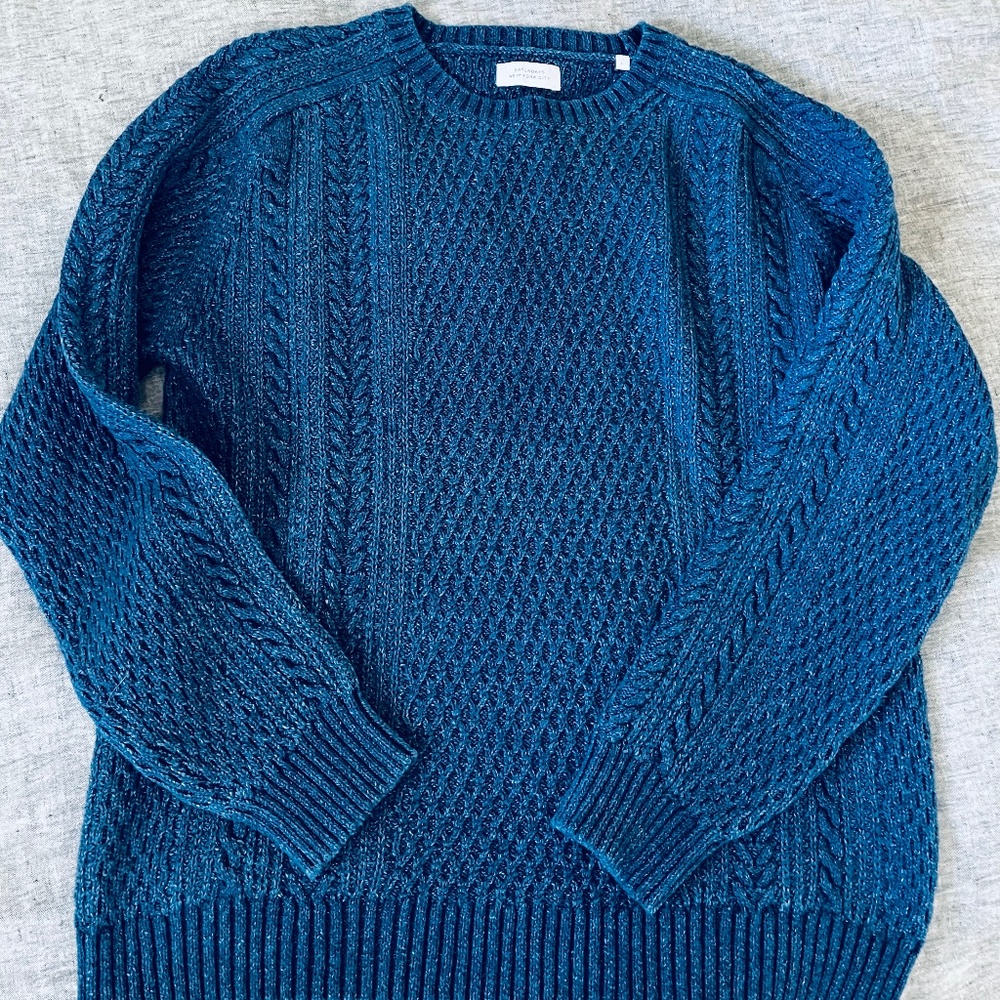 SATURDAYS NEW YORK CITY mens cable knit sweater